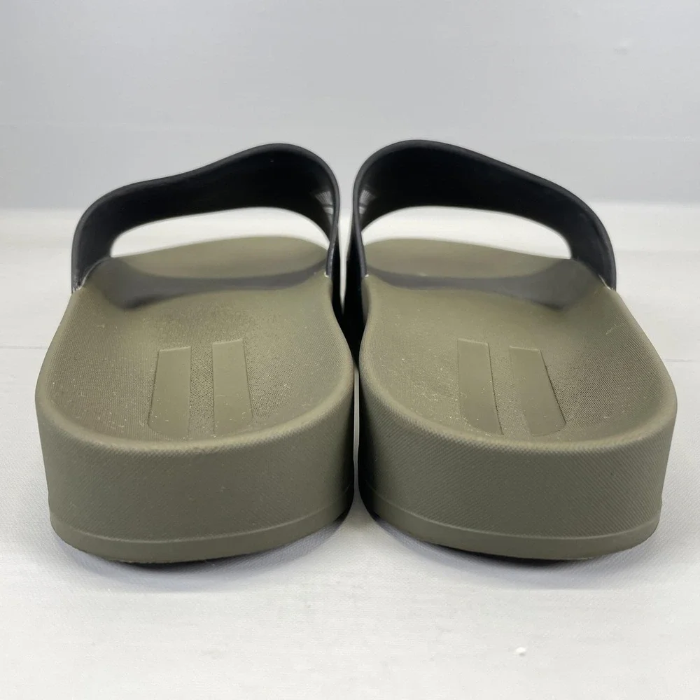 NOBULL Slide Sandals Mens Size 7 Black Olive Green Slip On Athletic Casual Shoes